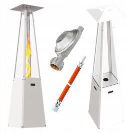 Газовий обігрівач-парасолька для саду та тераси KRATKI Umbrella 12 кВт, білий