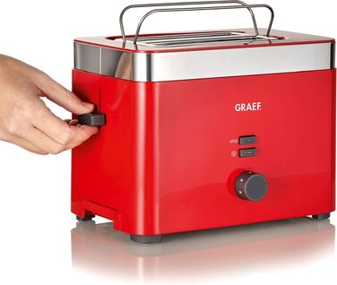 Тостер GRAEF TO63EU 2-слотовий, червоний, пластиковий корпус - для дому