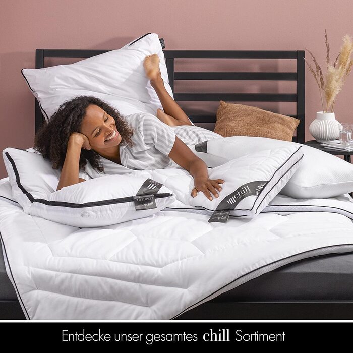 Ортопедична подушка для сну chill SLEEPLONGER 40x145 см – подушка для вагітних і для сну на боці, 100% веганська, дихаюча, знімний чохол, 800 г наповнювача