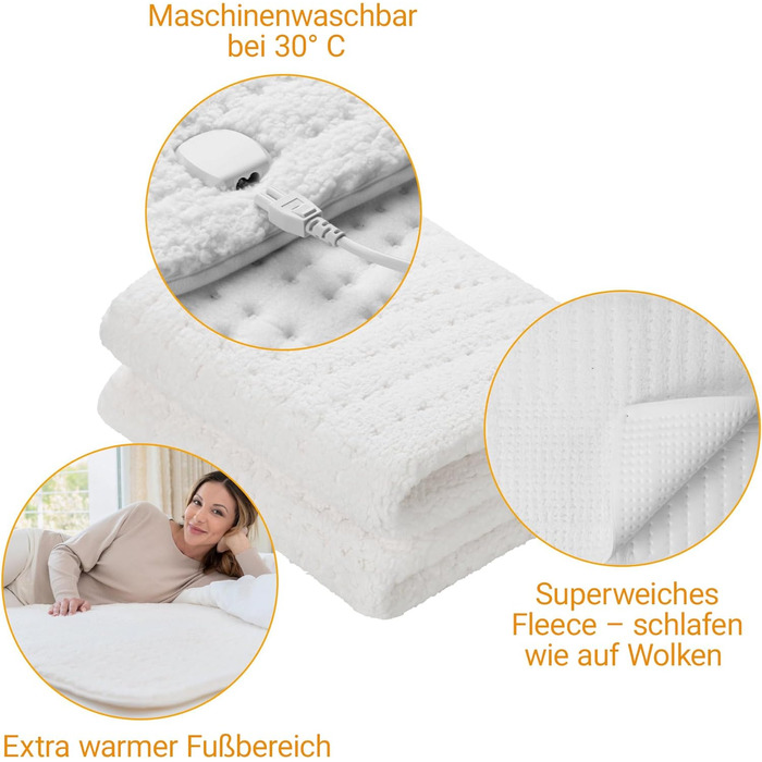 Електрична матрацна грілка Medisana HU 672, 150x80 см, 4 температурні режими, захист від перегріву, авто-вимкнення, прана, надзвичайно м'яка, для всіх типів матраців