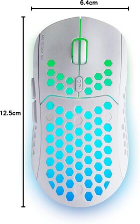 Бездротова ігрова миша Mars Gaming MMW3W RGB Flow, ультралегка (79г), 3200 DPI, біла