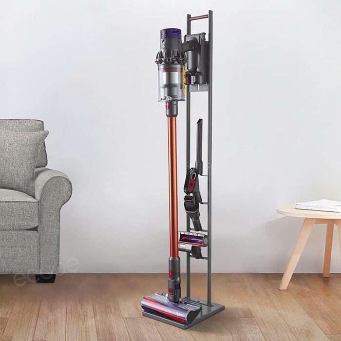 Підлогова стійка-утримувач для пилососів Dyson V15s/V15/V12/V11/V10/V8/V7/V6, універсальна підставка для аксесуарів, покращена преміум-версія, сірий колір, Ecooe