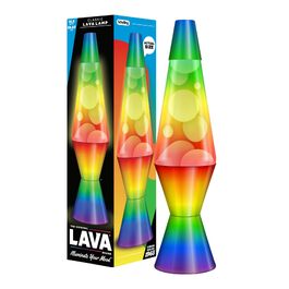 Лавова лампа LAVA® 2125 (36.8 см), жовтий віск, фіолетова рідина, срібляста основа та кришка, оригінальна декоративна лампа-нічник