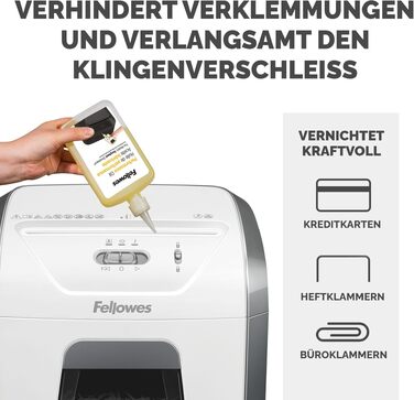 Шредер Fellowes FS-12C Premium Bundle: знищувач документів формату P4, 12 листів, для офісу та дому, білий