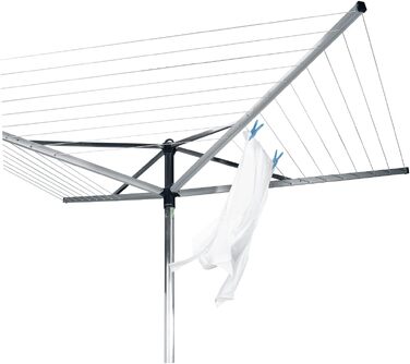 Ротаційна сушарка для білизни Brabantia Topspinner 50м, срібляста, з металевим анкером для кріплення в ґрунт