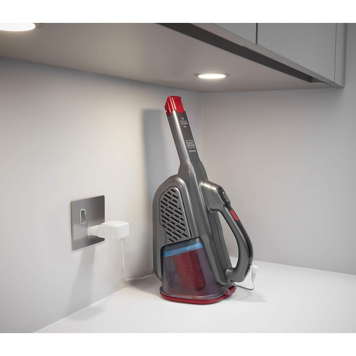 Пилосос ручний акумуляторний BLACK+DECKER Lithium Dustbuster BHHV315J, 12 В, 20 AW, циклонний, безмішковий, з висувною щілинною насадкою, титан/червоний, 500 мл