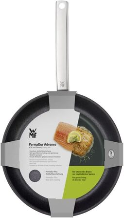 Сковорода WMF Permadur Advance 28 см, індукційна, з нержавіючої сталі Cromargan, антипригарне покриття, підходить для духовки
