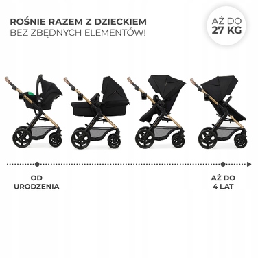 Багатофункціональний візок 3в1 Kinderkraft MOOV 2 з автокріслом MINK PRO, чорний