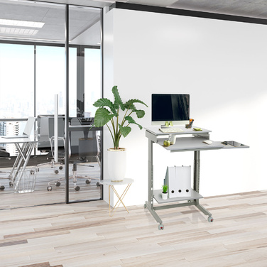 Комп'ютерний стіл / Робоча станція WORKSTATION, сірий, hjh OFFICE