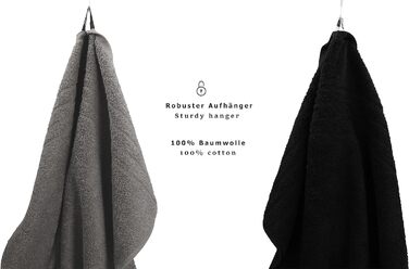 Набір рушників Betz Deluxe 8 шт., 100% бавовна, антрацит/синій, для ванної та душу
