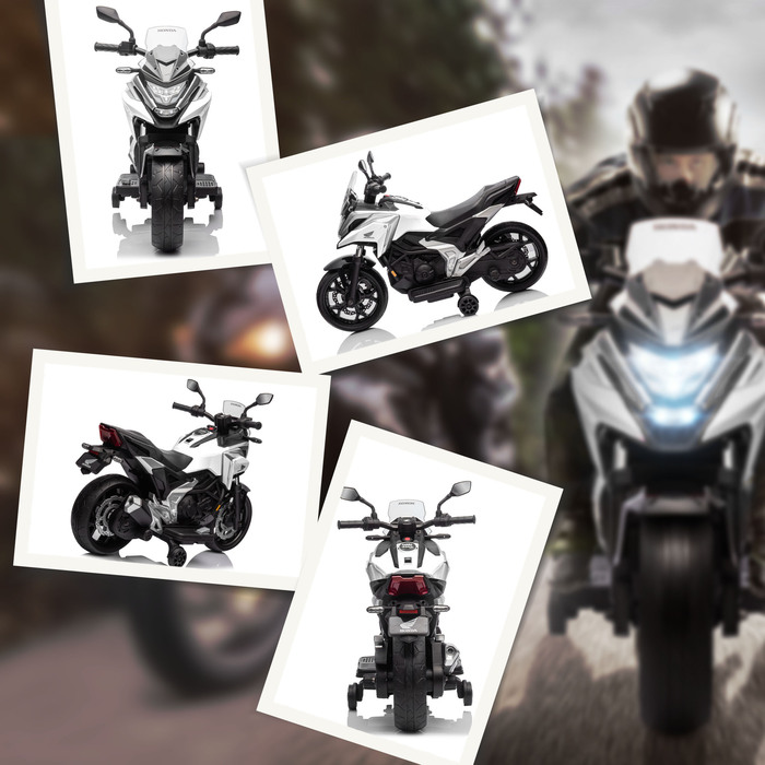 Електромотоцикл для дітей Honda, 3 км/год, музика та світло, для дітей 3-6 років, до 30 кг, білий