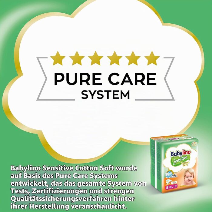 Дитячі підгузки Babylino Sensitive розмір 5 Junior (11-16 кг), 132 шт