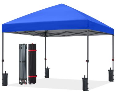 Павільйон садовий водонепроникний ABCCANOPY Pop-Up 2.4x2.4м синій для фестивалів та захисту від сонця