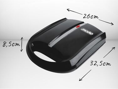 Вафельниця Mesko MS3041 для горішків, 24 половинки, 1600 Вт, антипригарне покриття, XL, чорна