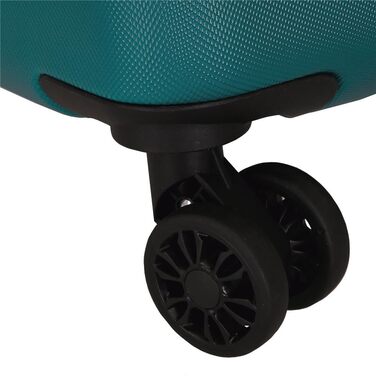 Чемодани Roll Road Flex з ABS-пластику, кодовий замок, 4 колеса, ручна поклажа (набір 2 шт., зелений)