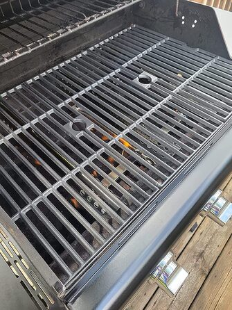 GFTIME чавунна решітка для гриля 43x63 см, сумісна з Enders Boston 3, Monroe Pro 3, Charbroil, Barbecook Siesta 310, Landmann Triton 3/4, Profi Cook PC-GG 1058/1059, набір 3 шт. – решітка для барбекю, запасна частина
