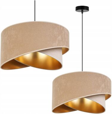 Підвісна люстра Light-Home Milan з металу та велюровим абажуром, індустріальна стельова лампа для вітальні, спальні та їдальні, колір бейж і крем
