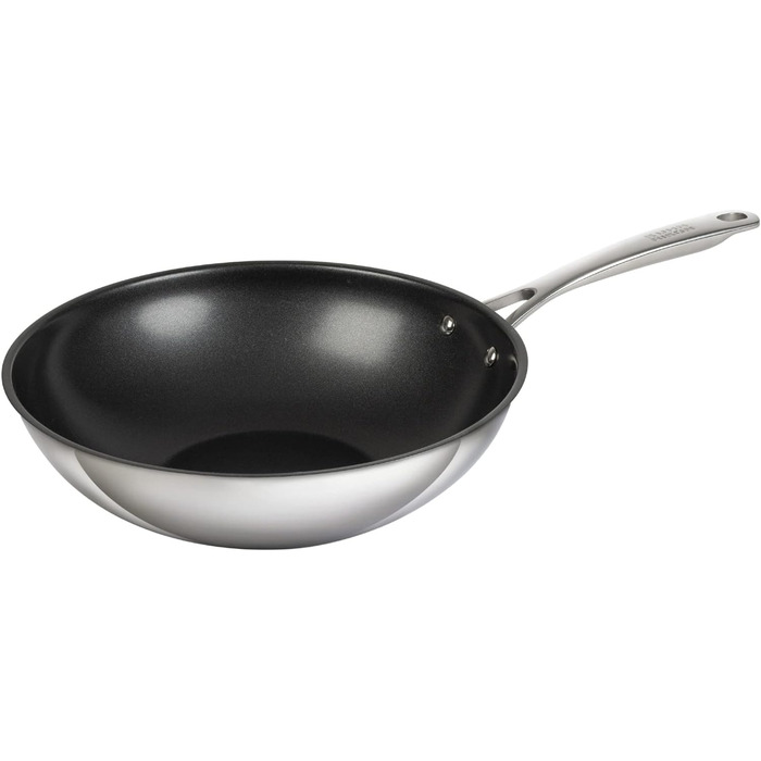 Сковорода-вок KUHN RIKON Allround 24 см, нержавіюча сталь, антипригарне покриття, для всіх типів плит, включно з індукцією