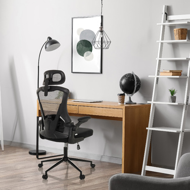 Офісне крісло / крісло керівника ARIGANO сітка / тканина чорна hjh OFFICE