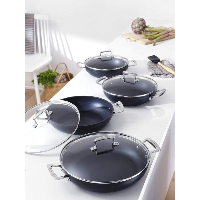 Скляна кришка Le Creuset для каструль та сковорідок з ручкою з нержавіючої сталі, 18 см