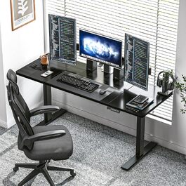 Електричний письмовий стіл sogesfurniture, регульований по висоті, 160x60 см, офісний комп'ютерний стіл з функцією пам'яті, 4 рівні висоти, тикове дерево