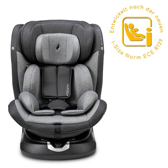 Дитяче автокрісло Osann Swift360 S i-Size 360° Reboarder (76-150 см), сіре