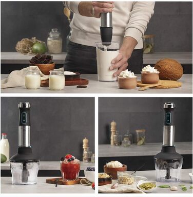 Блендер Cecotec Stabmixer Power TitanBlack 1500 XL Cream&Crush - 1500 Вт, технологія CrossBlades, титанове покриття, 4 аксесуари