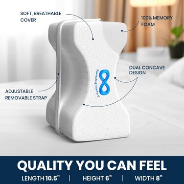 Подушка для ніг Everlasting Comfort - для комфорту в області стегна, спини та коліна. Keilkissen (клиноподібна подушка) для тих, хто спить на боці, з регульованим ремінцем та знімним чохлом
