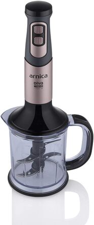 Блендер Arnica Diva Trend Set 1200 Вт, універсальний набір: подрібнення, пюрювання і змішування, рожевий