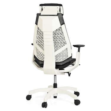 Офісний крісло GENIDIA PRO WHITE - шкіряне, чорне, hjh OFFICE