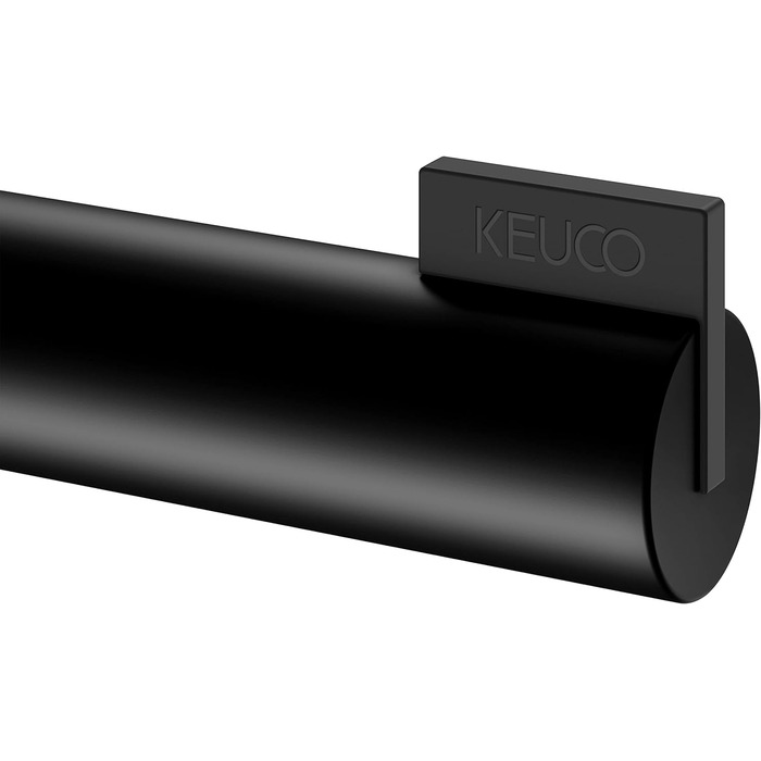 Тримач для туалетного паперу KEUCO Reva Black Selection, металевий, чорний матовий, з поличкою та антиковзною вставкою, для ванної кімнати