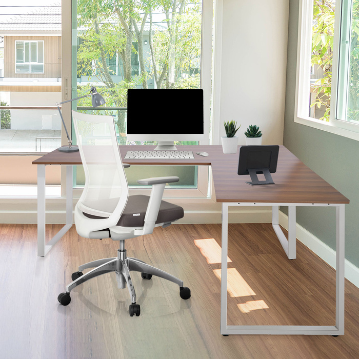 Робочий стіл WORKSPACE XL I 180 x 180 см горіх/білий hjh OFFICE