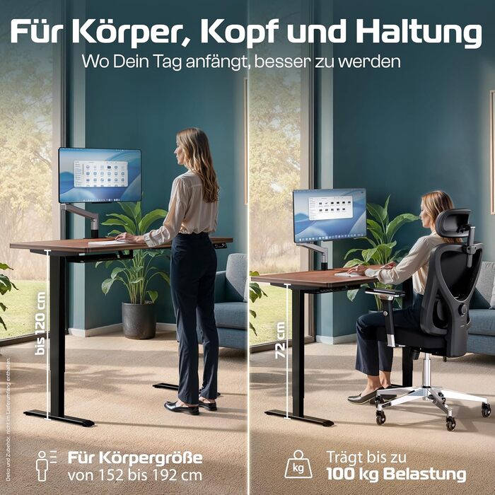 Електричний стіл CleverDesk 160x80 см з регулюванням висоти, чорний каркас, стільниця з дерева, 2x USB, кабель-канал - Переможець тесту!