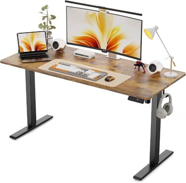 Регульований стіл WALKINGDESK для дому та офісу: електричний, з пам'яттю, 140x60 см, рустикальний коричневий