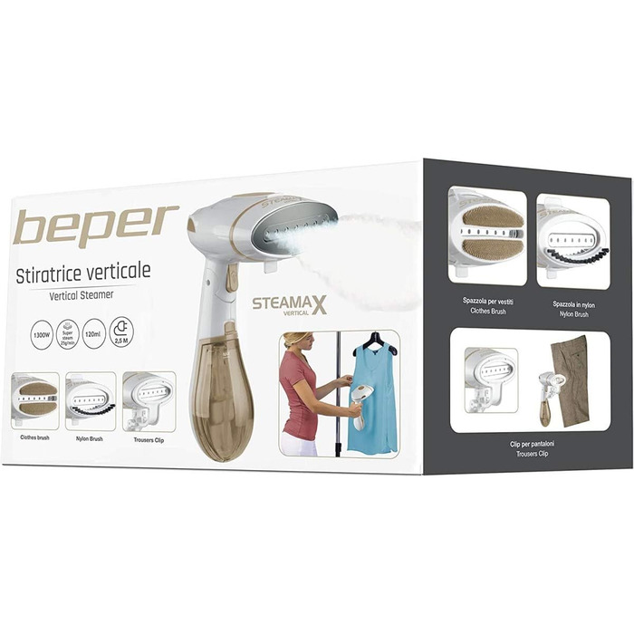 Вертикальна парова праска BEPER 50.160 Steamax з антипригарною підошвою, золота