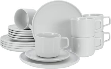 CreaTable Серія Chef Collection: 18-частинний порцеляновий сервіз для 6 осіб, Made in Europe