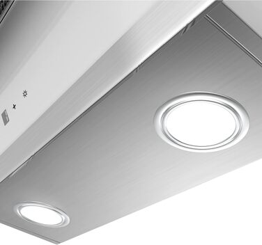 Витяжка кухонна CIARRA ASB6736N 60 см, 650 м³/год, нержавіюча сталь та чорне скло, керування через App та Touch, режим рециркуляції/відведення, вугільний фільтр CBCF003, білий колір