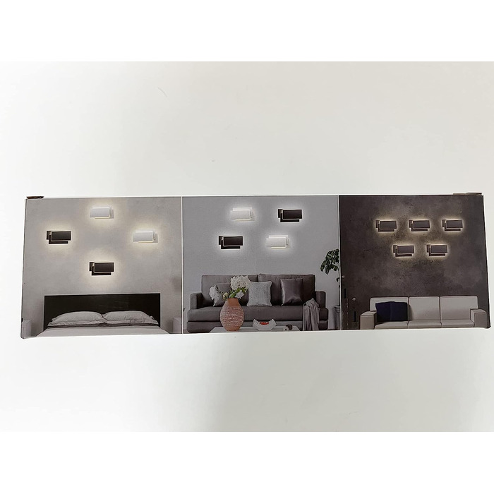 Klighten LED настінні світильники 24W, 2 шт, сучасні, для вітальні, спальні, коридору, теплий білий 3000K, темно-сірі