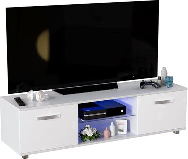 ТВ-тумба Vida Designs Cosmo, ДСП, біла, 140 см, з LED-підсвіткою