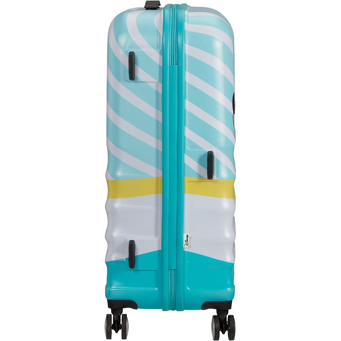 Валіза American Tourister Wavebreaker Disney Mickey Blue Kiss, 67 см, 64 л, багатобарвна, на колесах-спінерах