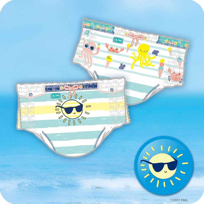 Одноразові підгузки для плавання Pampers Splashers, розмір 5/6 (14кг+), набір з 8 упаковок по 10 шт.