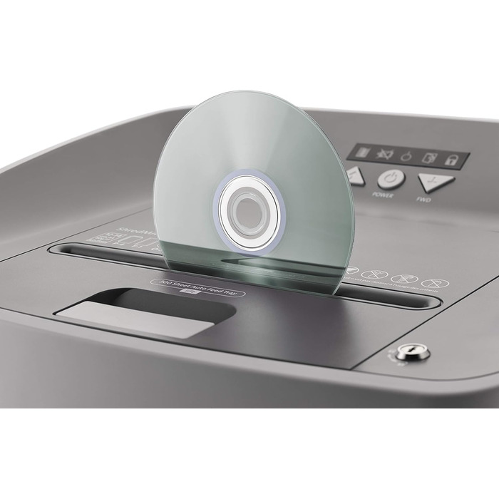 Шредер Dahle ShredMATIC 90 з автоподачею паперу, P-4, 300 аркушів, світло-сірий/сірий, без масла, без обслуговування