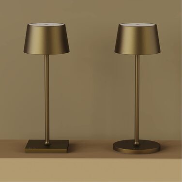 Стільова LED акумуляторна настільна лампа Stilosa 3, затемнювана, IP54, для дому та вулиці, 30 см, темне золото, дизайнерська, USB-C, тепле світло