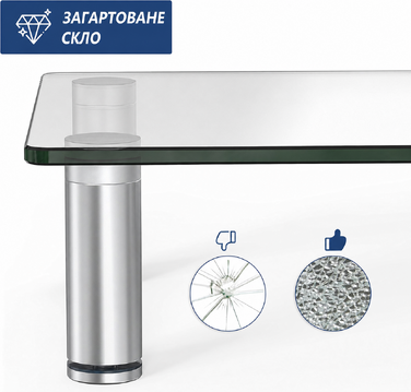 Підставка під монітор, ноутбук або телевізор FITUEYES, скляна, 38.5 x 24 x 7.5 см, витримує до 25 кг, 2 шт. (DT103803GC)