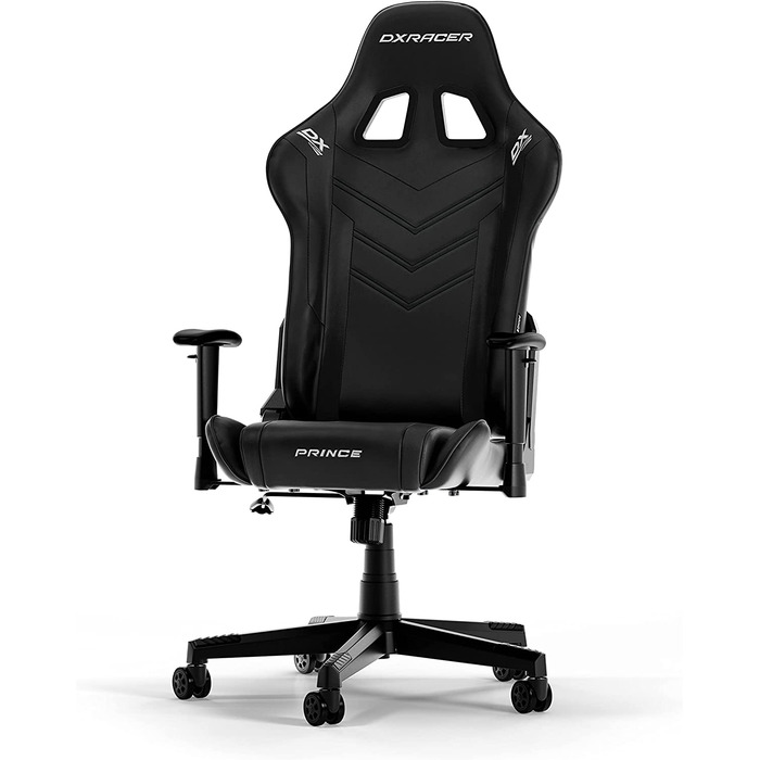Ігрове крісло DXRacer PRINCE L чорне, штучна шкіра, оригінал