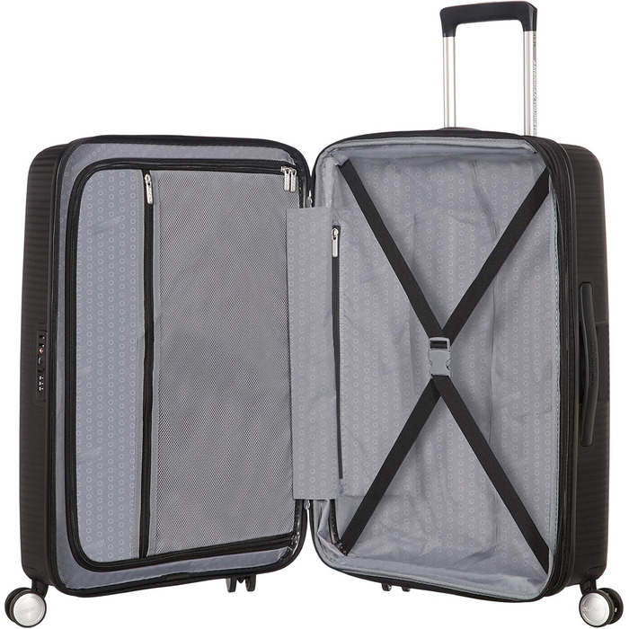 Валіза American Tourister Soundbox Spinner L, розширювана, 77 см, 97/110 л, чорна (Bass Black)
