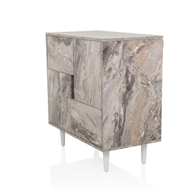 Сервант / комод LYKKJA 76x39,5x76 см 2 шухляди 2 двері коричневий/білий hjh LIVING