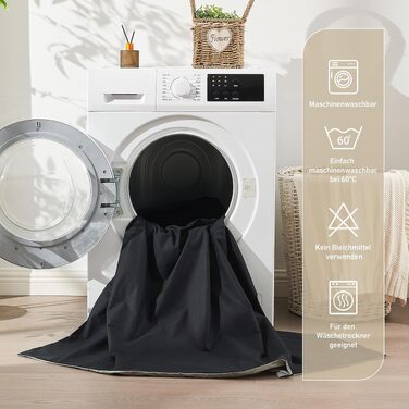 Комплект постільної білизни з 100% бавовни, 4-предметний, 135x200 см, колір антрацит та сірий
