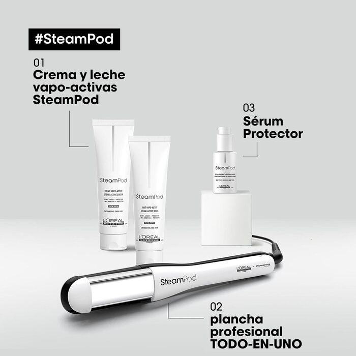 L'Oréal Professionnel SteamPod 4 професійний паровий стайлер для волосся з паровою технологією, для всіх типів волосся, вирівнює та створює локони