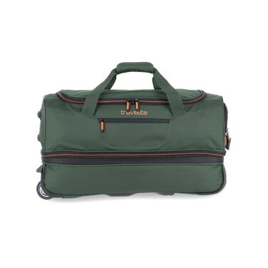 Дорожня сумка на колесах Travelite Basics Duffle L, 98-119 л, Зелено-помаранчева, 55 см